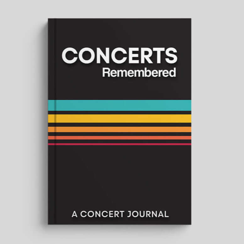 Cover of Concerts Remembered: A Concert Journal for music lovers to document their concert experiences.