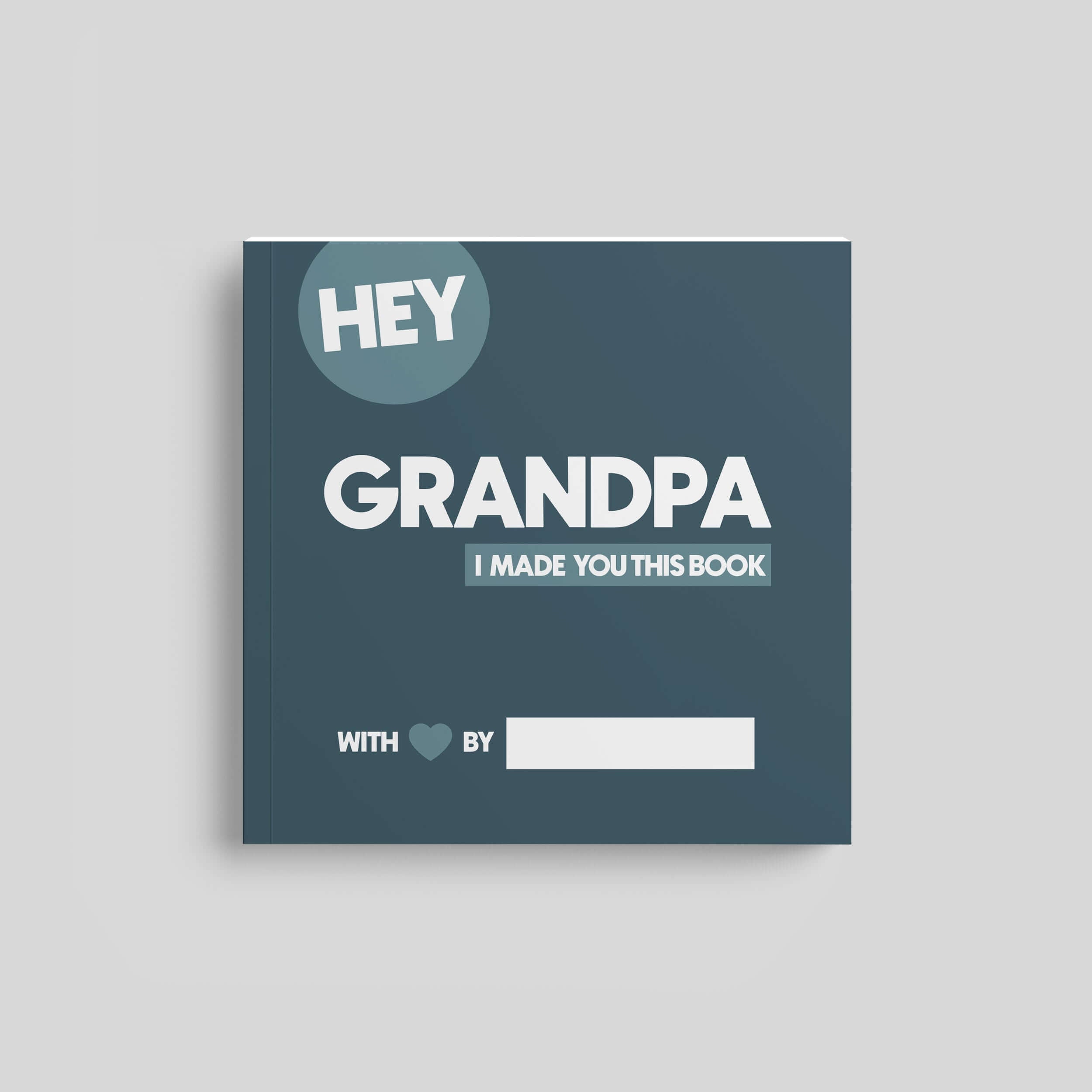 Hey Grandpa fill-in-the-blank book cover - Grandfather gift keepsake with classic design